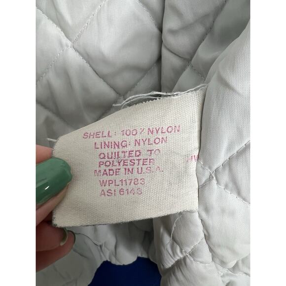 Vtg Blue Holloway Satin Snap Up Bomber Jacket Made In USA Steel Mining Size Med - Picture 14 of 16